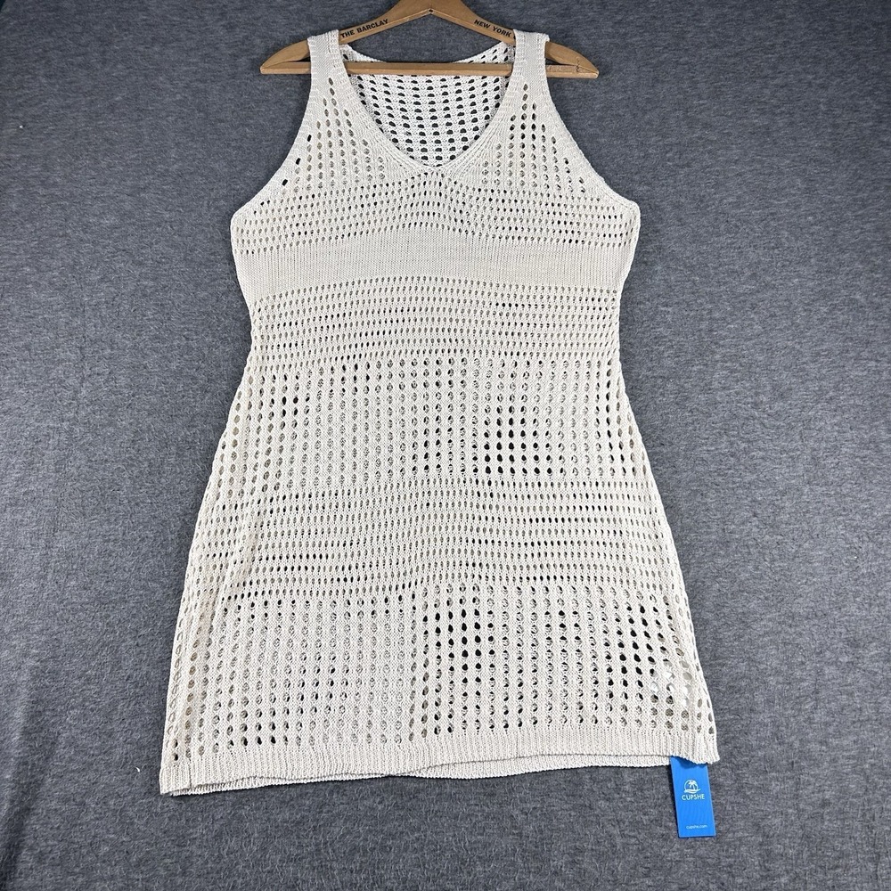 New Cupshe Women's Crochet Swimsuit Cover Up Dress Size Large Boho Hippie